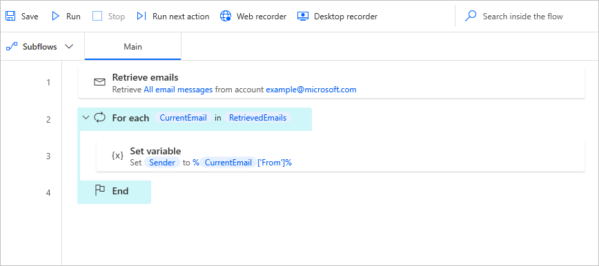 Mail message variable properties ‘From’ and ‘To’ can now be retrieved properly