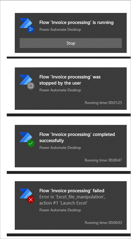 Runtime notifications