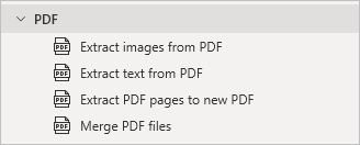 PDF actions