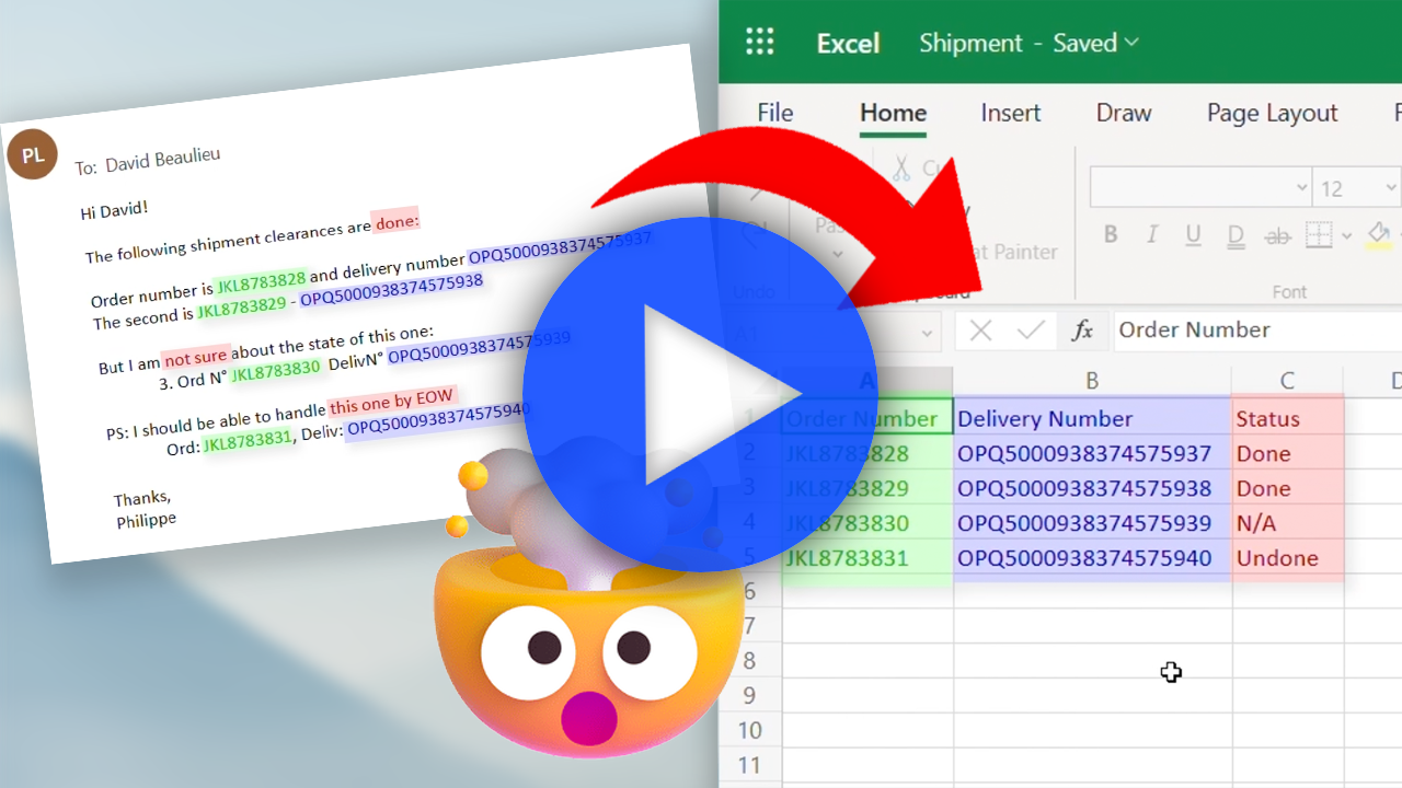screenshot of a video thumbnail about extracting text from emails